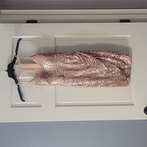 Rose gold sequin mini dress size 1